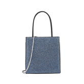 Sac fourre-tout à strass avec chaîne et diamants